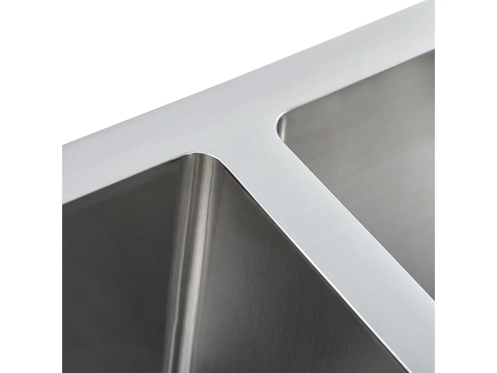 Évier de cuisine fait argenté 111.5 x 44 x 20 cm 02_0002366