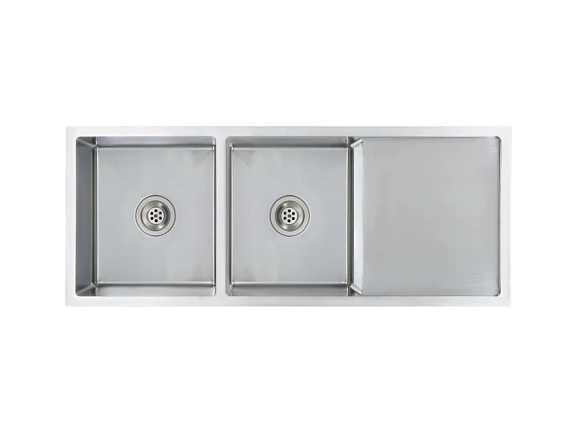 Lavello da cucina fatto a mano con filtro 111,5 x 44 cm in acciaio inox 02_0002366