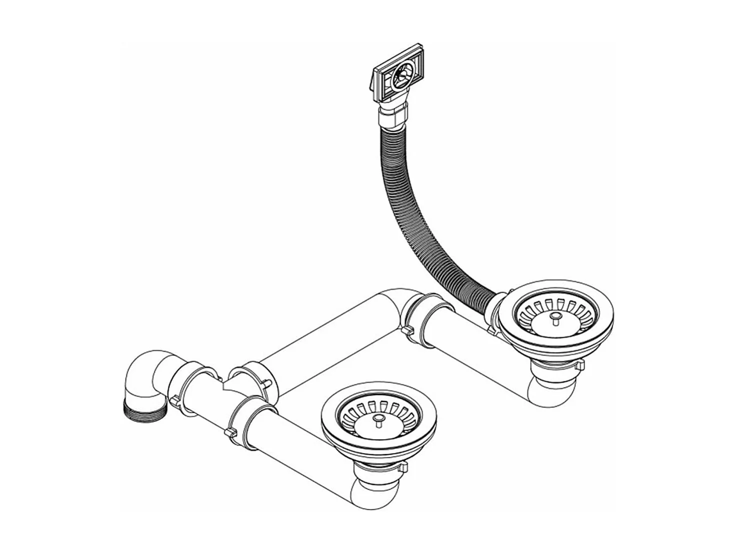 Fregadero de cocina de granito de dos senos gris decoración de la cocina del hogar 02_0002316