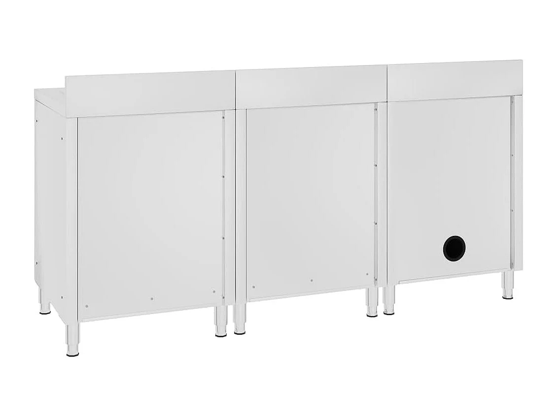 Évier de cuisine commercial argenté 180 x 60 x 95 cm 02_0000721