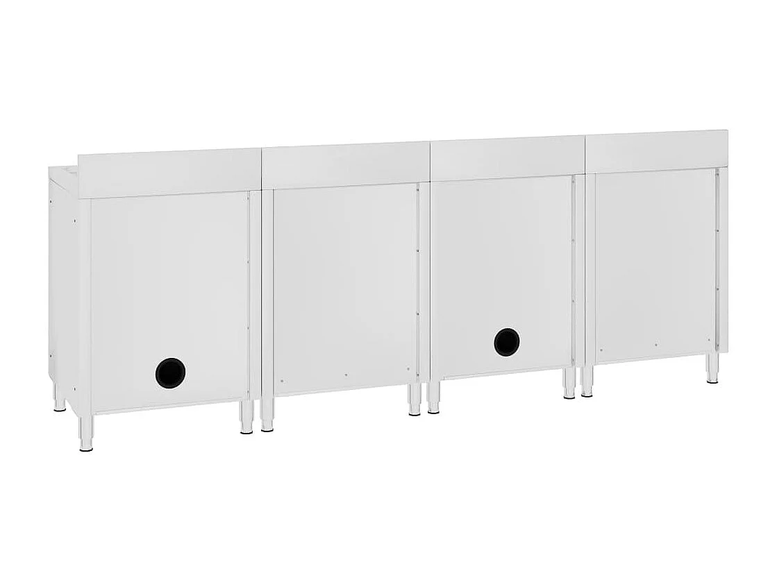 Évier de cuisine commercial argenté 240 x 60 x 95 cm 02_0000722