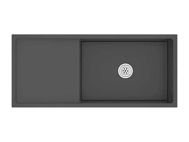 Pia de cozinha artesanal 100 x 44 cm aço inoxidável preto 02_0002476