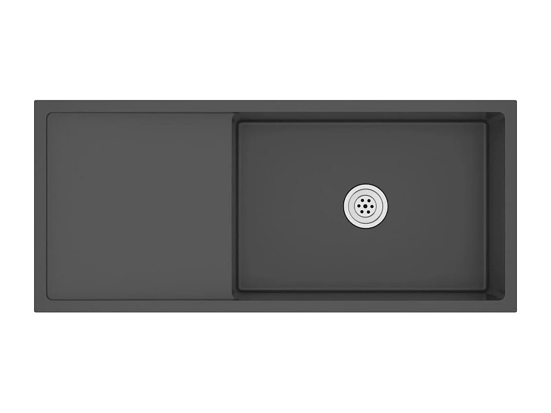 Pia de cozinha artesanal 100 x 44 cm aço inoxidável preto 02_0002476