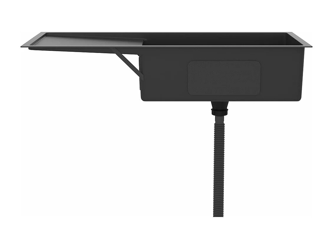 Pia de cozinha artesanal 100 x 44 cm aço inoxidável preto 02_0002476