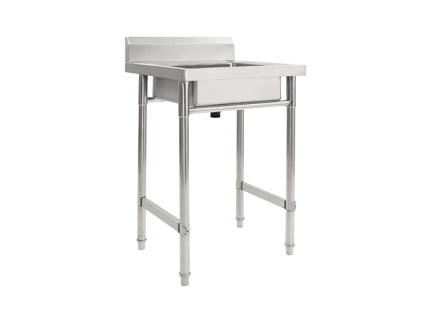 Pia de cozinha profissional lavatório único 60 x 60 cm aço inoxidável 02_0002331