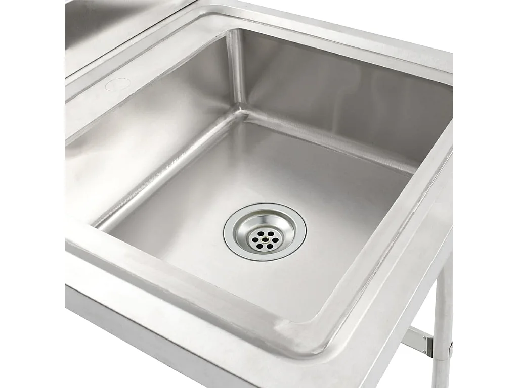Évier de cuisine professionnel argenté 60 x 60 x 85 cm 02_0002331