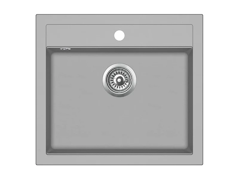 Fregadero de granito de una cubeta 56,5 x 51 cm gris 02_0002324