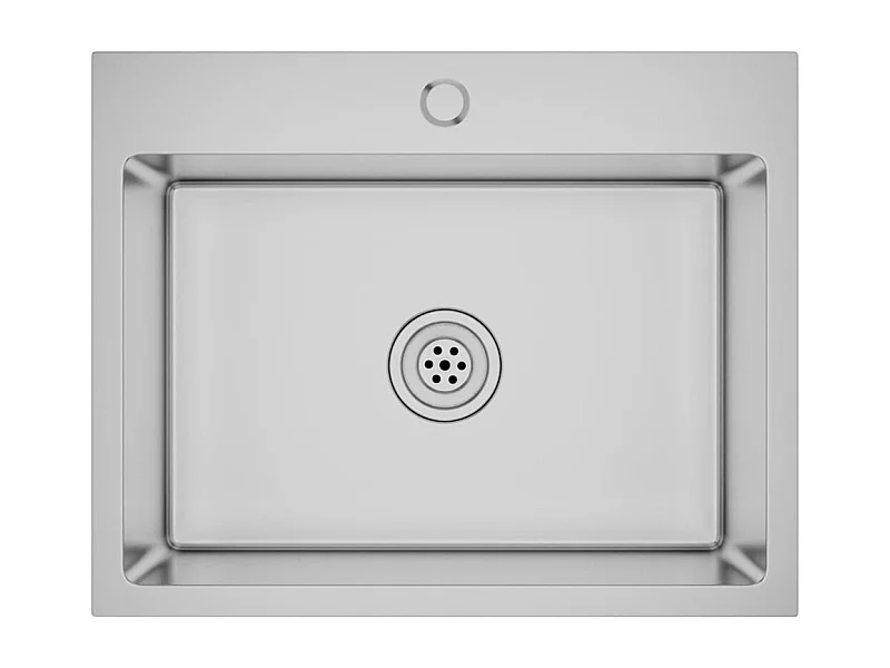 Pia de cozinha artesanal 59 x 44 cm aço inoxidável prateado 02_0002463