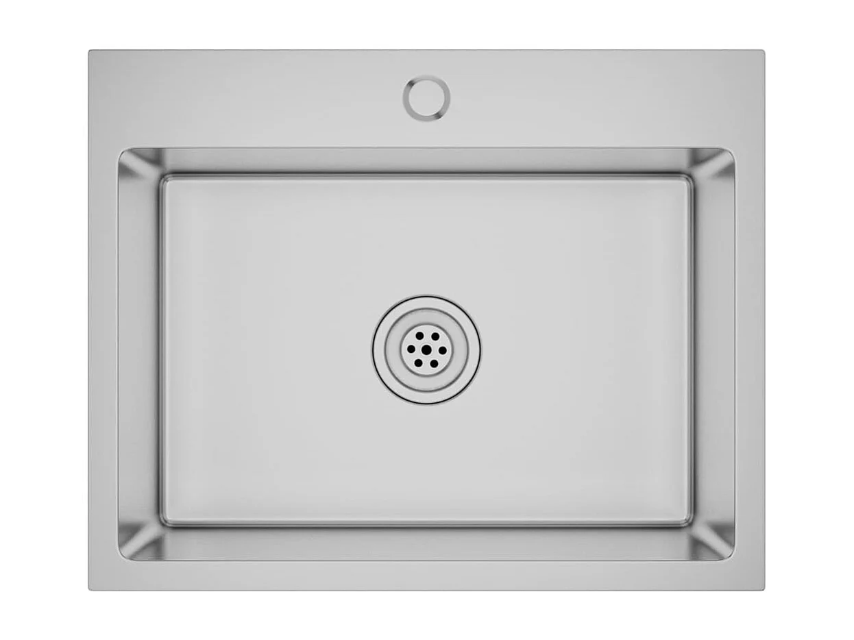 Pia de cozinha artesanal 59 x 44 cm aço inoxidável prateado 02_0002463