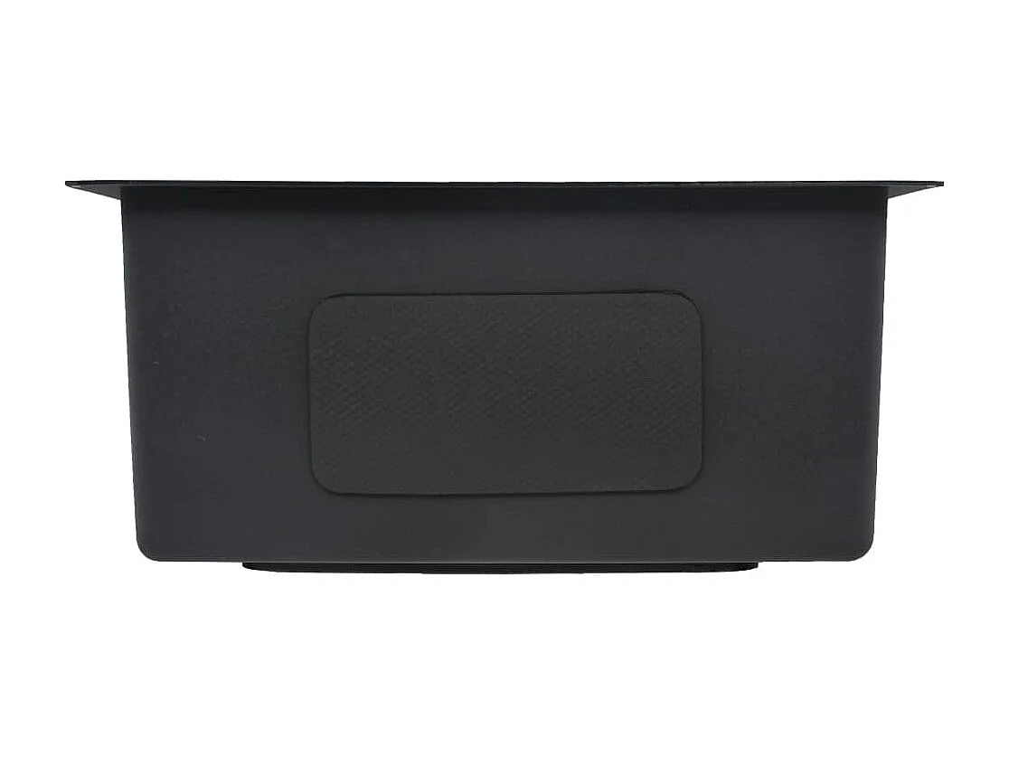 Fregadero de cocina hecho a mano con colador de acero inoxidable negro 02_0002368