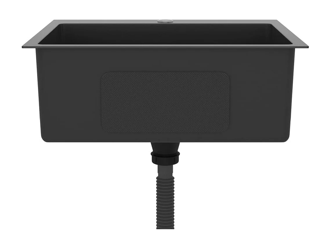 Fregadero de cocina hecho a mano 55 x 44 cm acero inoxidable negro 02_0002462