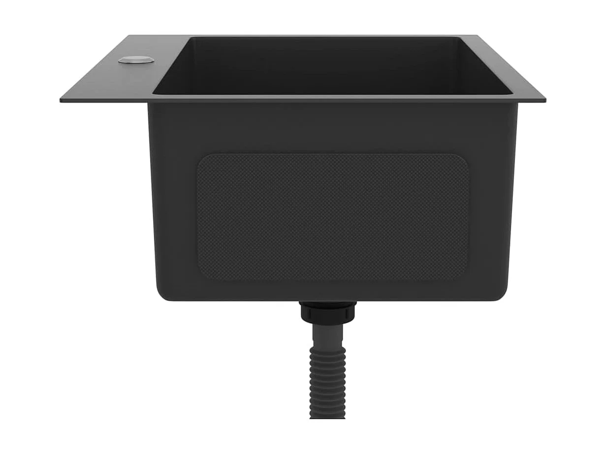 Fregadero de cocina hecho a mano 55 x 44 cm acero inoxidable negro 02_0002462