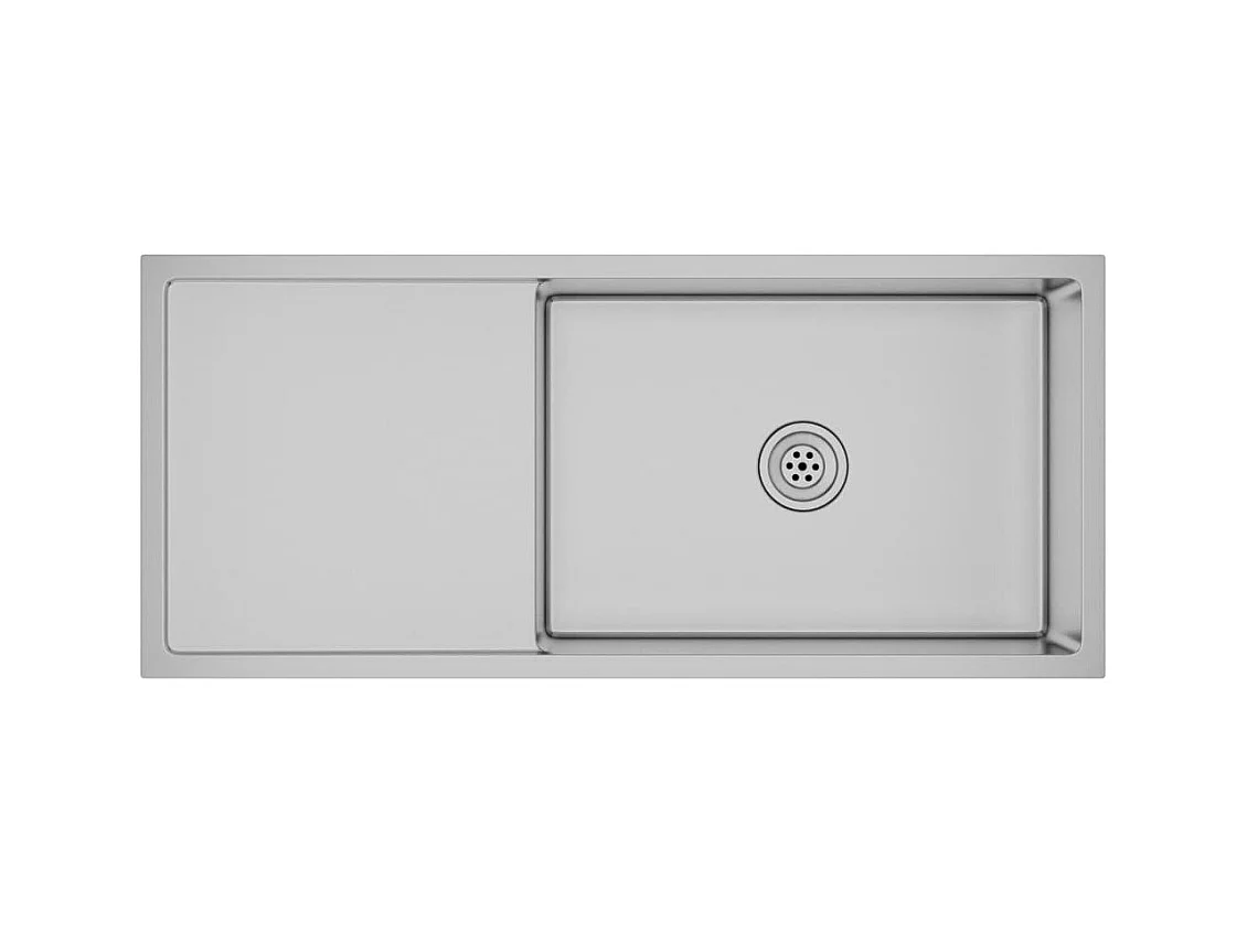 Lavello da cucina fatto a mano 100 x 44 cm acciaio inox argento 02_0002475