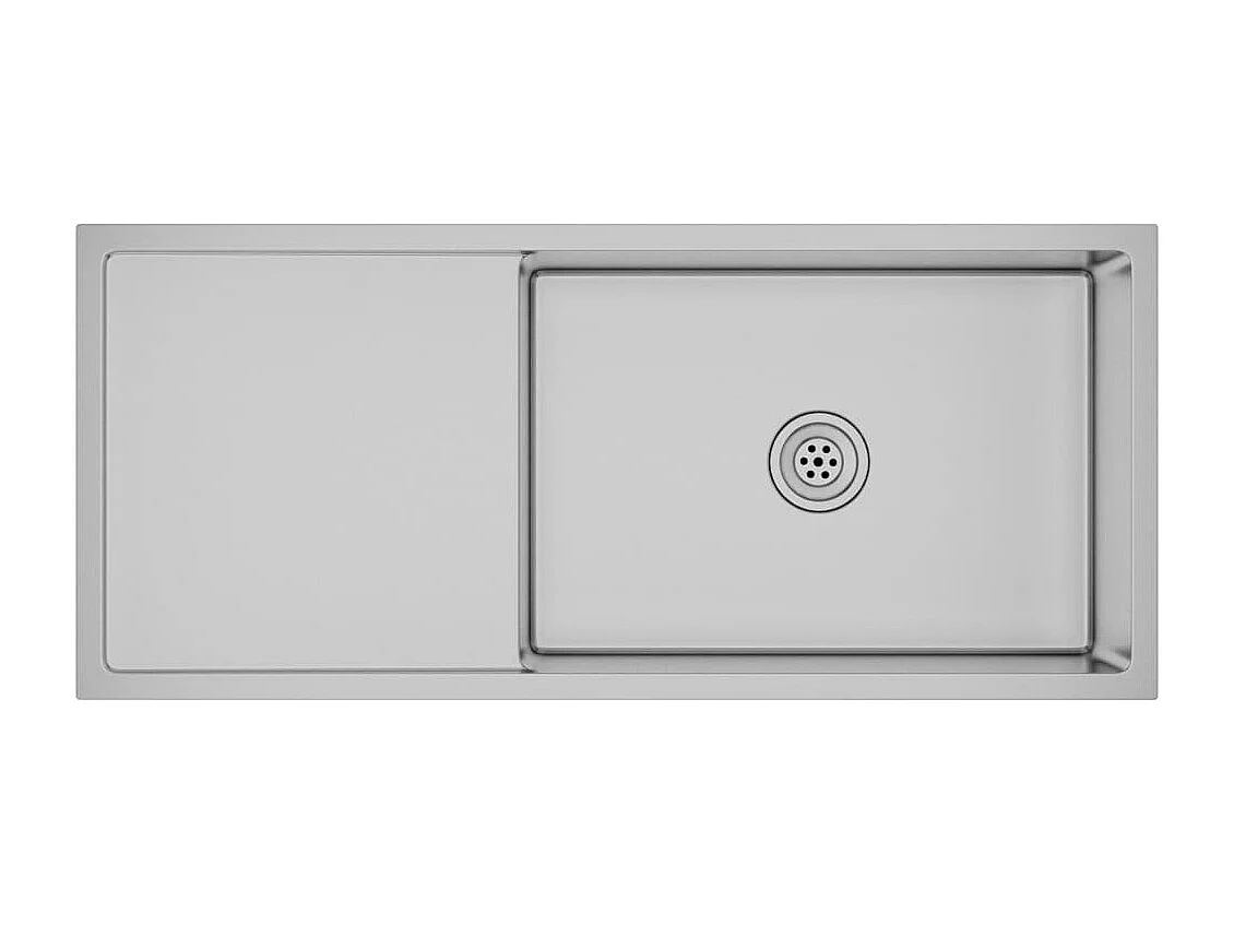 Évier de cuisine fait argenté 100 x 44 x 20 cm 02_0002475