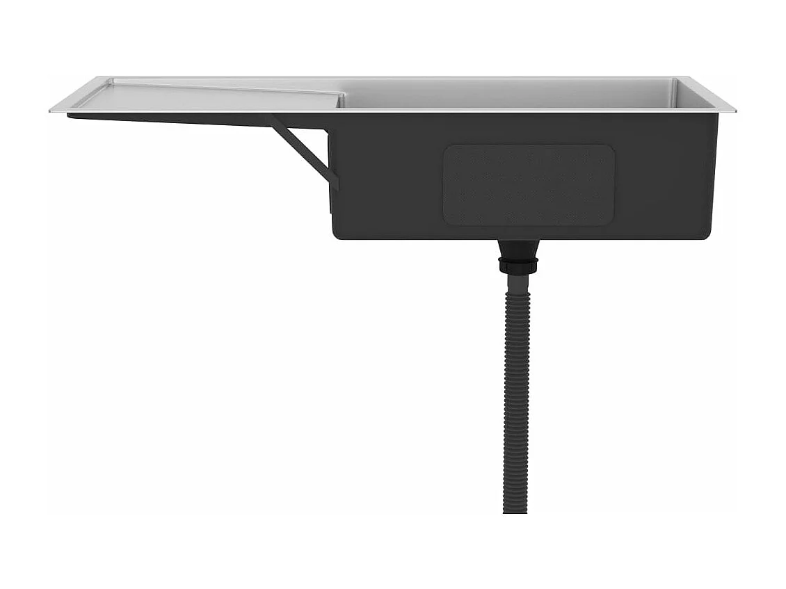 Évier de cuisine fait argenté 100 x 44 x 20 cm 02_0002475