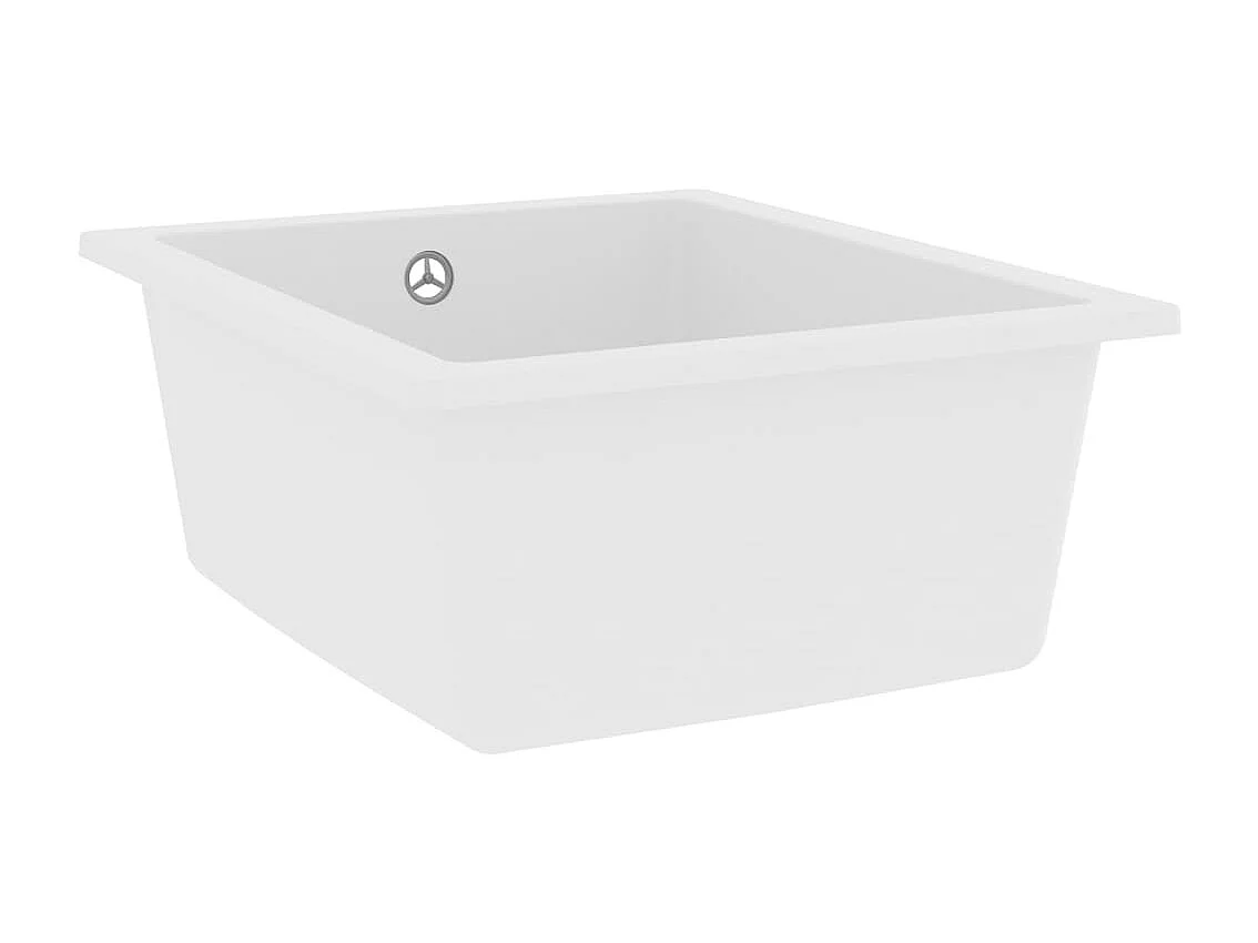 Lavello cucina con foro troppopieno 38 x 46 cm granito bianco 02_0002396