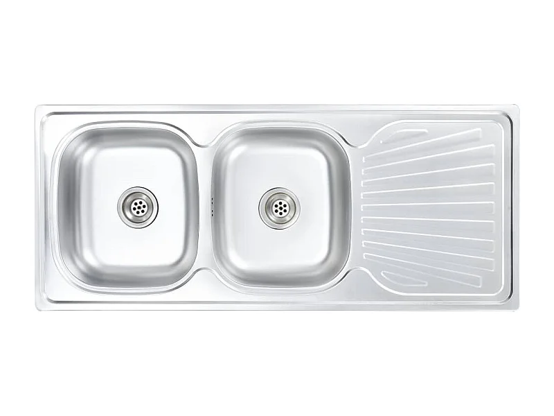 Pia de cozinha dupla com filtro e sifão 120 x 50 cm aço inoxidável 02_0002360