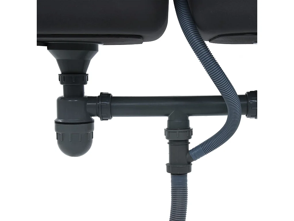 Évier double de cuisine argenté 120 x 50 x 16 cm 02_0002360