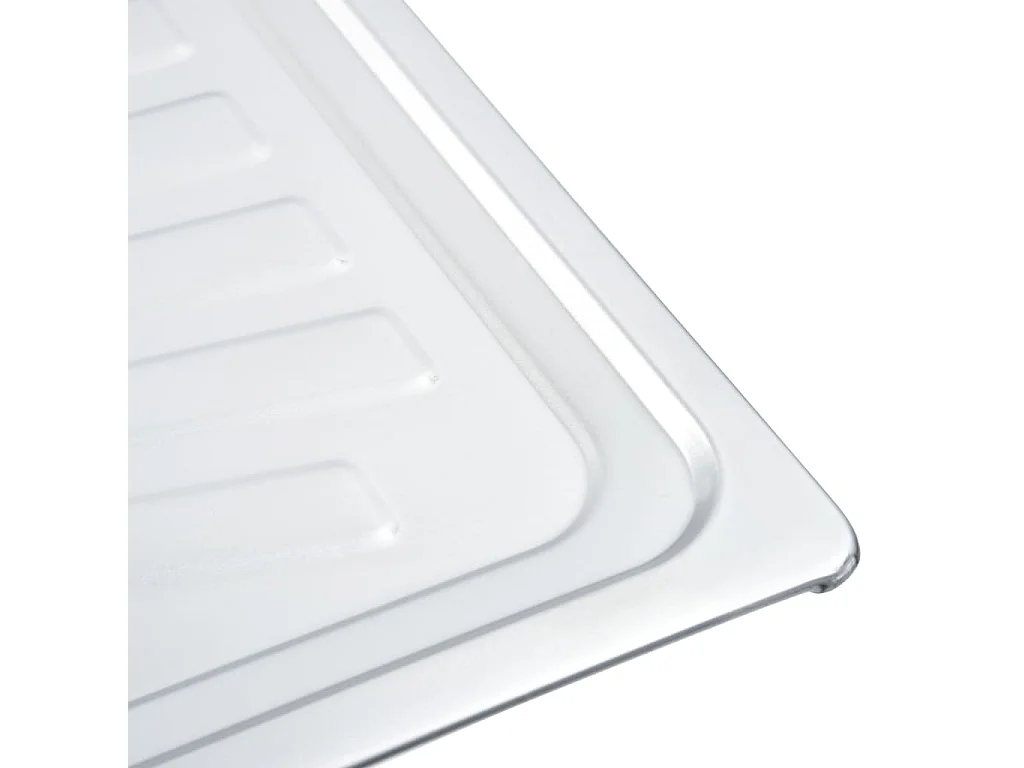 Fregadero doble con colador y sifón 120 x 50 cm acero inoxidable 02_0002360