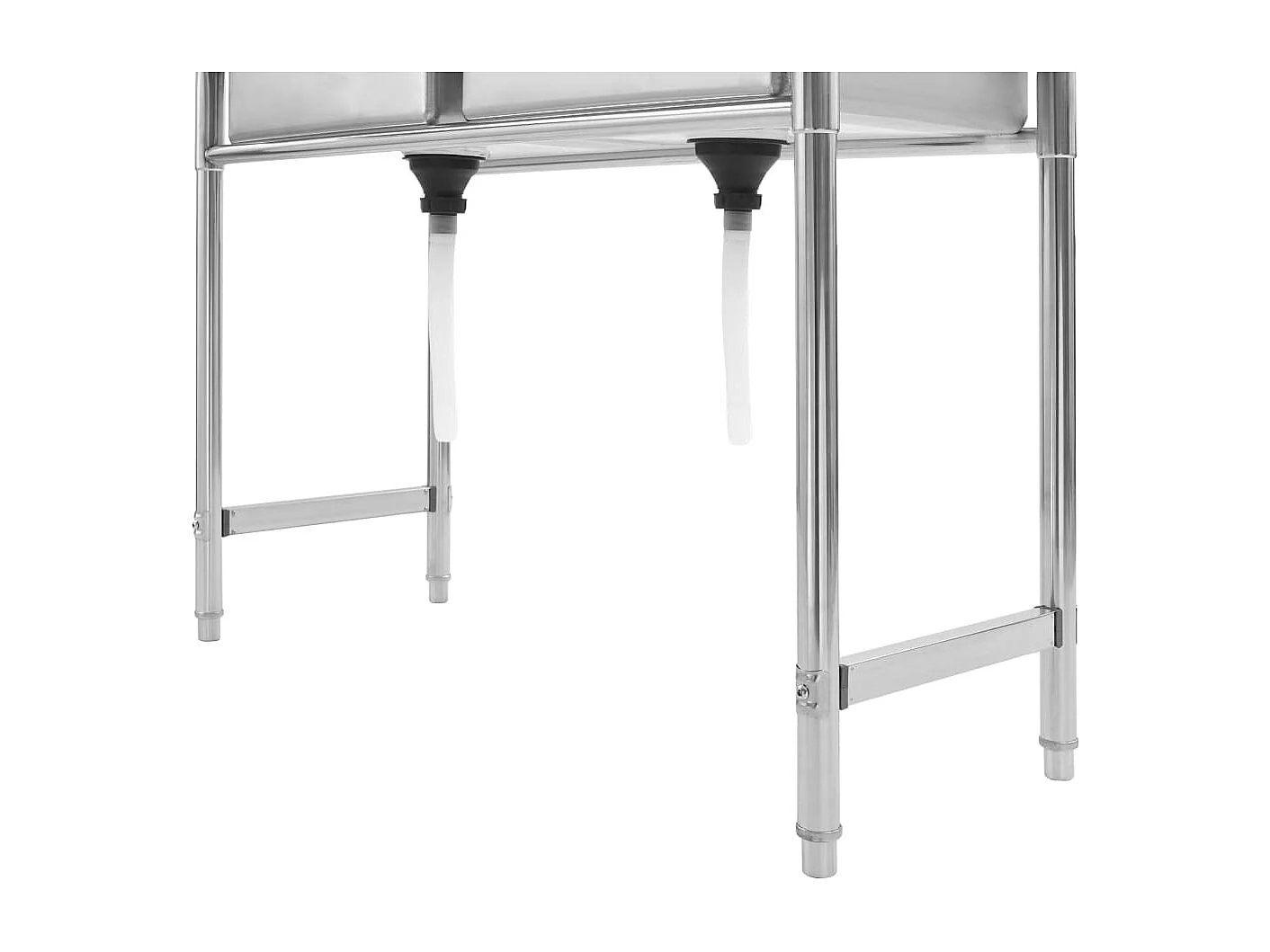 Fregadero de cocina profesional de doble lavabo 120 x 60 cm acero inoxidable 02_0002332