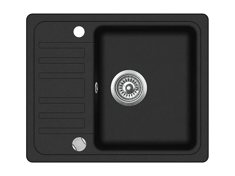 Fregadero de granito de una cubeta 57,5 ​​x 46 cm negro 02_0002321