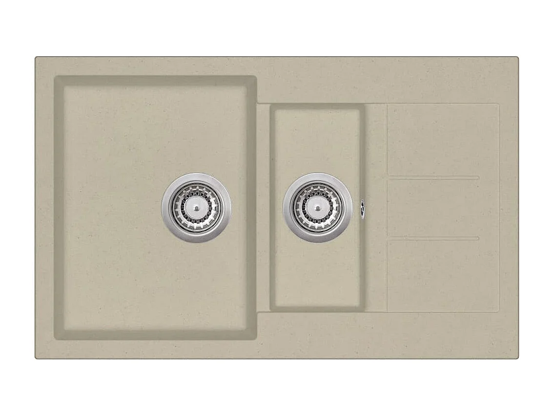 Lavello da cucina in granito beige doppio lavabo 02_0002343