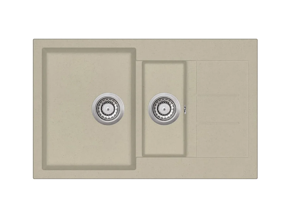 Évier de cuisine granit beige 80 x 50 x 30.6 cm 02_0002343