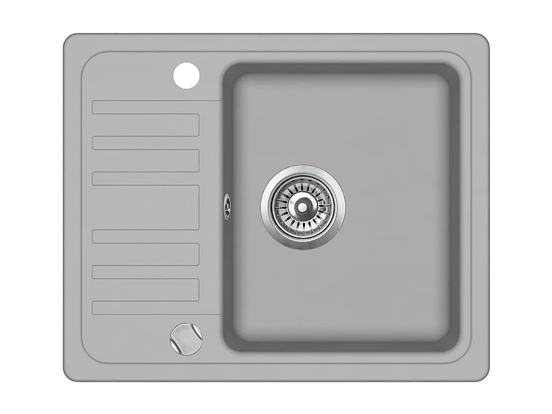 Fregadero de granito de una cubeta 57,5 ​​x 46 cm gris 02_0002322