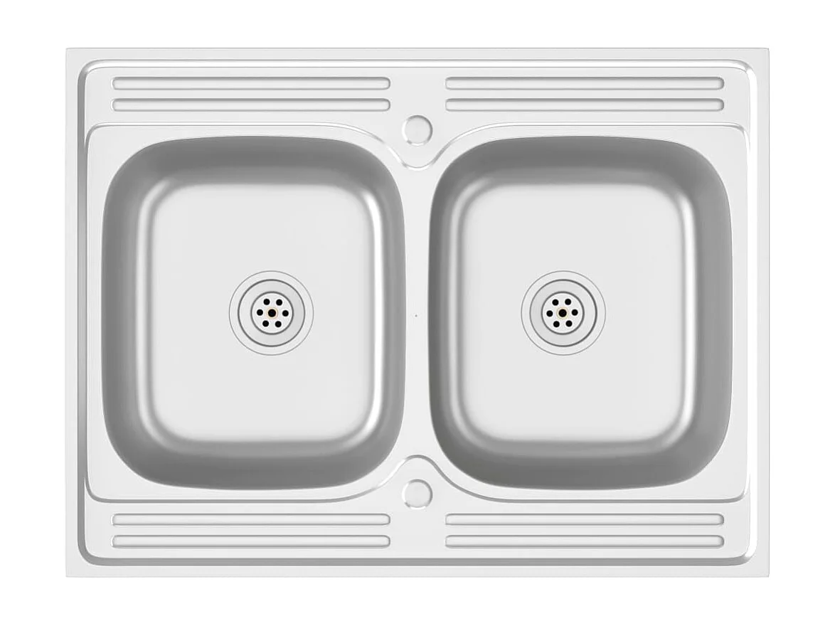 Évier de cuisine à argenté 80 x 60 x 15.5 cm 02_0002430