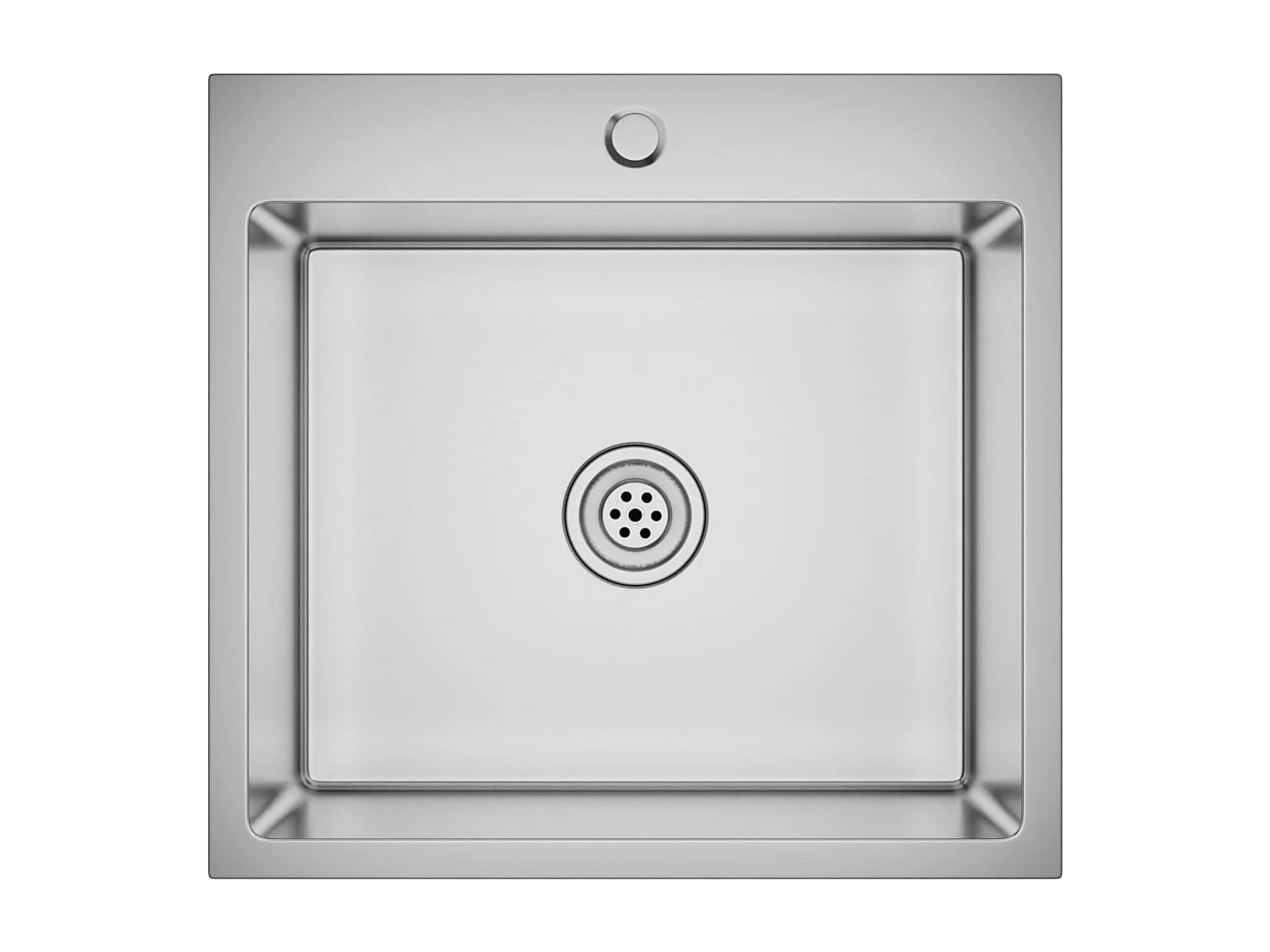 Évier de cuisine fait argenté 53 x 50 x 20 cm 02_0002459