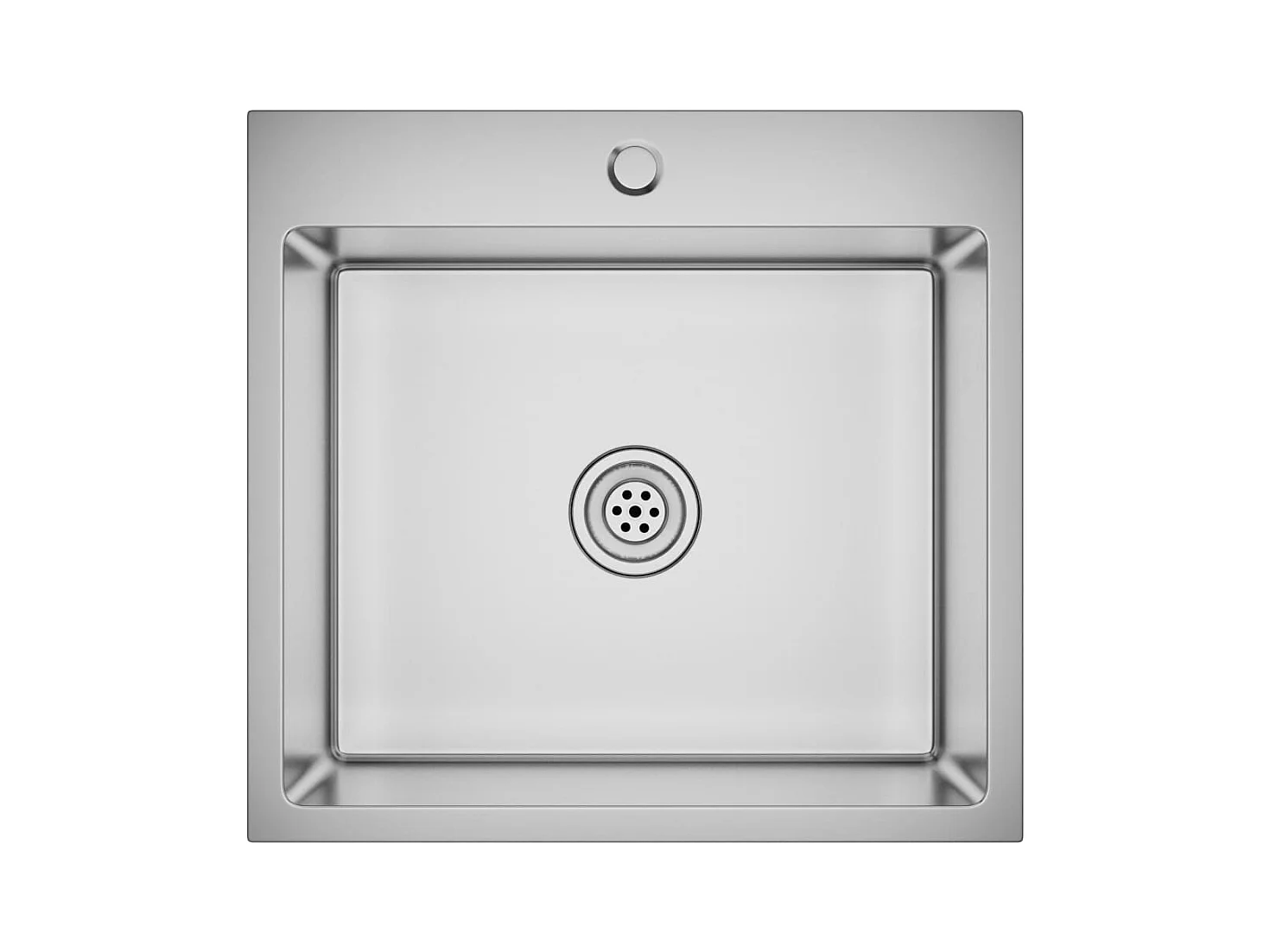 Lavello da cucina fatto a mano 53 x 50 cm acciaio inox argento 02_0002459