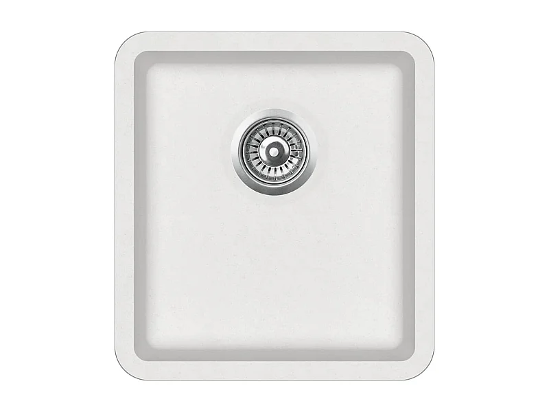 Lavello da cucina in granito lavabo singolo 42 x 46 cm bianco 02_0002354