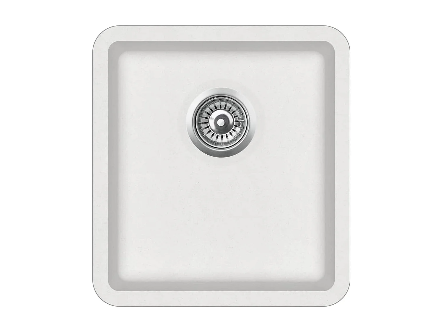 Lavello da cucina in granito lavabo singolo 42 x 46 cm bianco 02_0002354