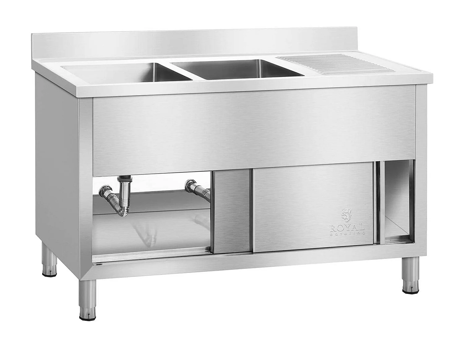 Pia dupla de aço inoxidável 140 cm profissional 14_0005012