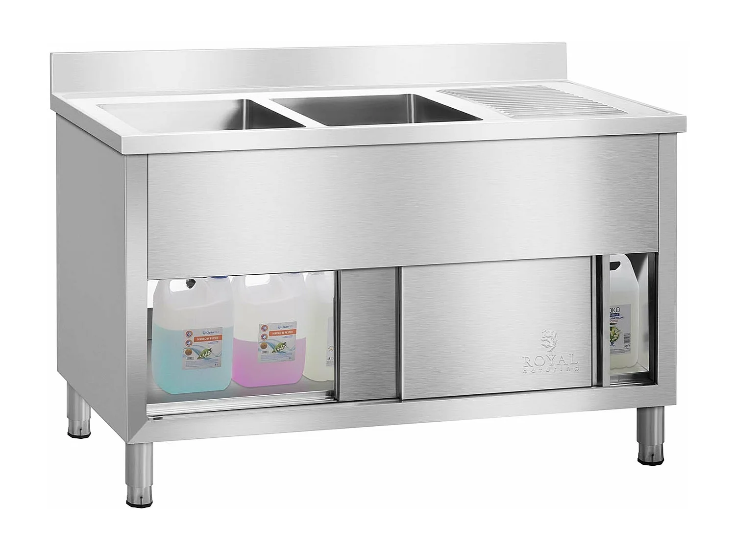 Pia dupla de aço inoxidável 140 cm profissional 14_0005012