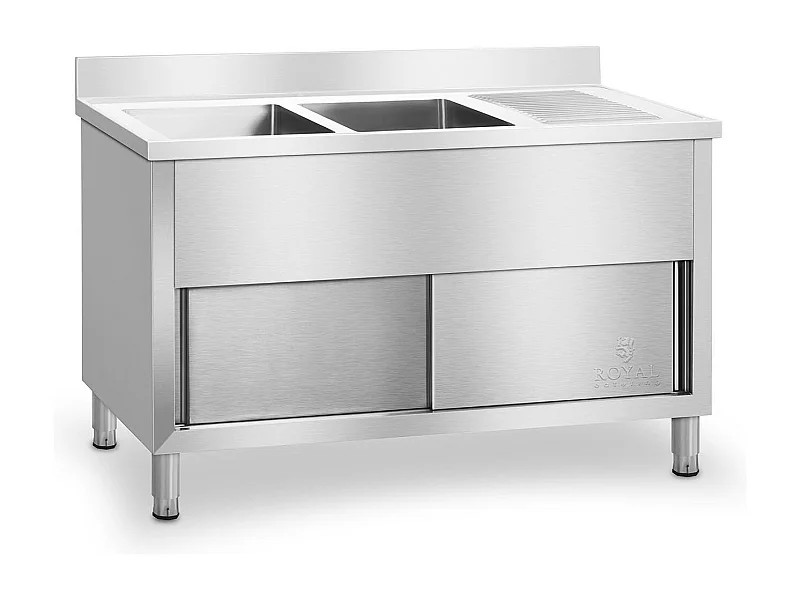 Double plonge inox acier argenté 139.8 x 64 x 94.5 cm 14_0005012