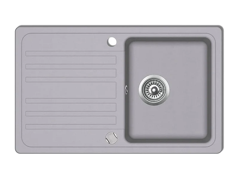 Pia de cozinha em granito com escorredor reversível 76,5 cm cinza 02_0002305