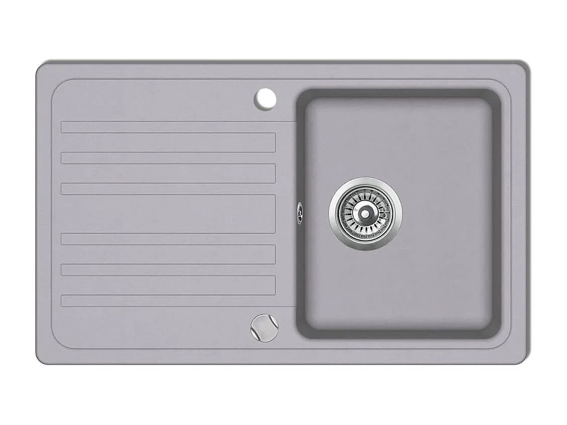 Pia de cozinha em granito com escorredor reversível 76,5 cm cinza 02_0002305