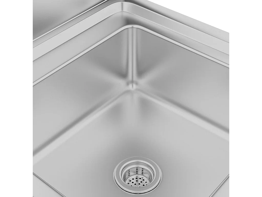 Évier de cuisine commercial argenté 60 x 60 x 95 cm 02_0000723