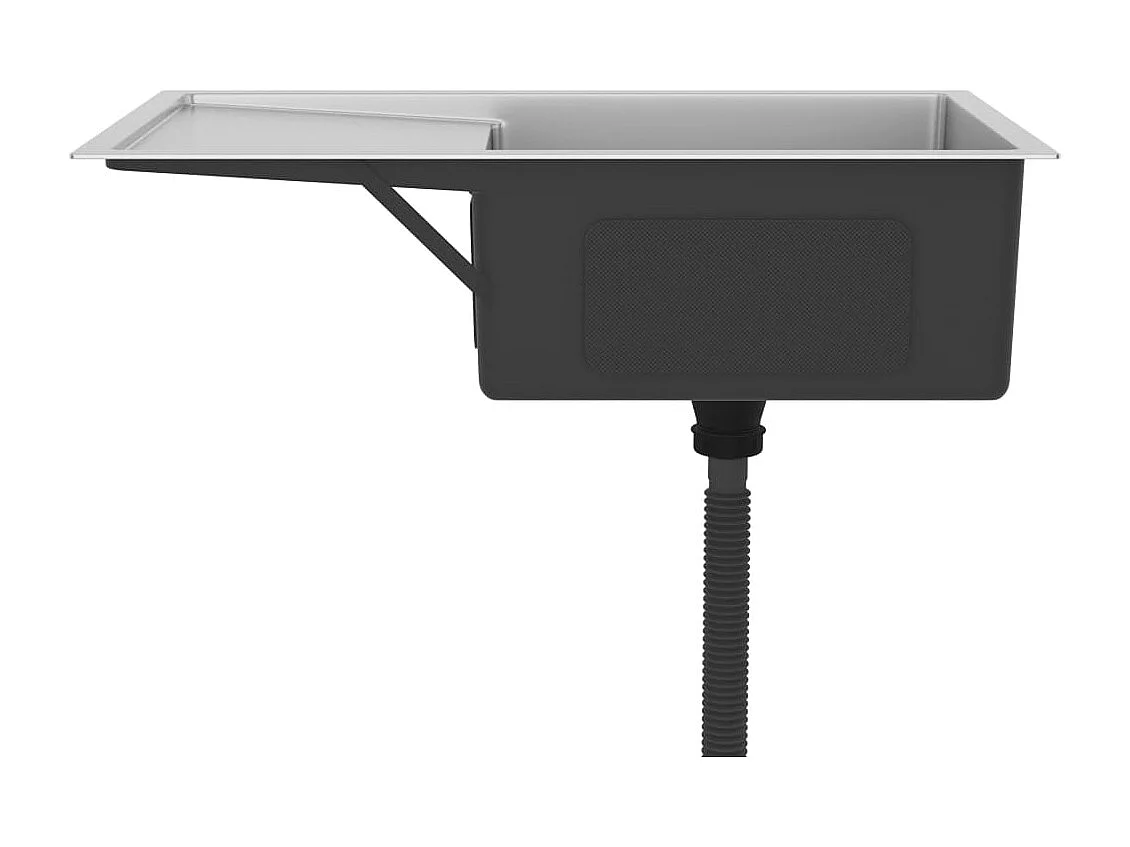 Pia de cozinha artesanal 75 x 44 cm aço inoxidável prateado 02_0002469