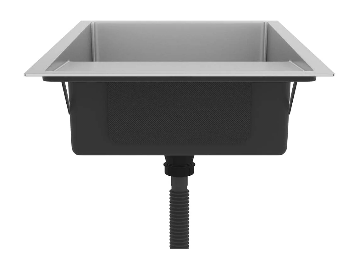 Pia de cozinha artesanal 75 x 44 cm aço inoxidável prateado 02_0002469