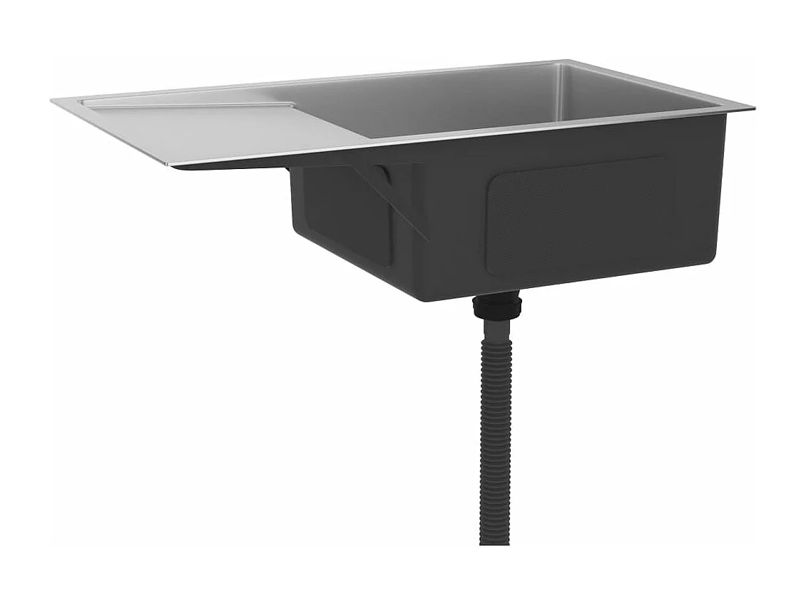 Évier de cuisine fait argenté 75 x 44 x 20 cm 02_0002469