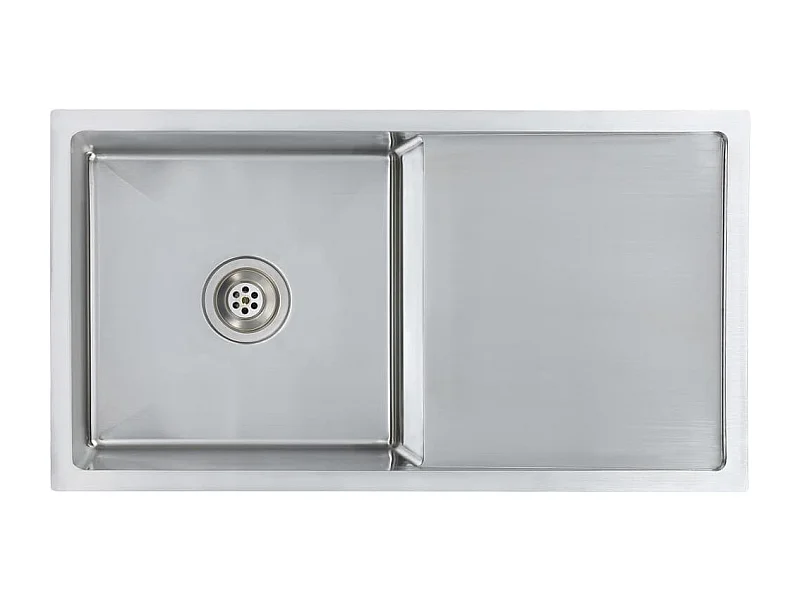 Pia de cozinha artesanal com filtro 87 x 44 cm em aço inoxidável com acabamento escovado 02_0004384