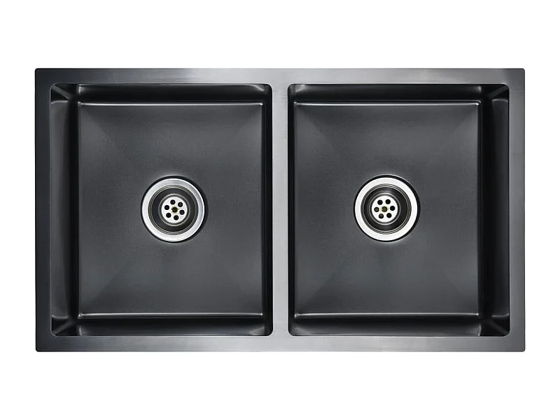 Lavello da cucina fatto a mano con filtro 76 x 44 cm acciaio inox nero 02_0002370