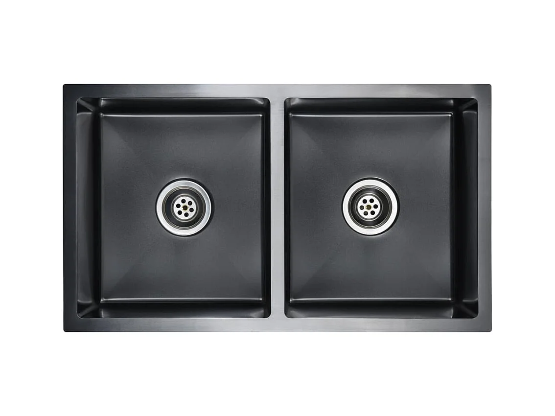 Lavello da cucina fatto a mano con filtro 76 x 44 cm acciaio inox nero 02_0002370