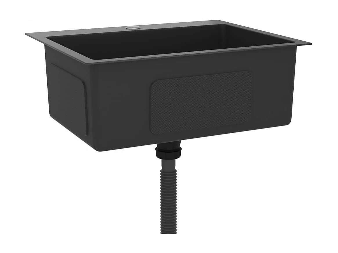 Fregadero de cocina hecho a mano 59 x 44 cm acero inoxidable negro 02_0002464