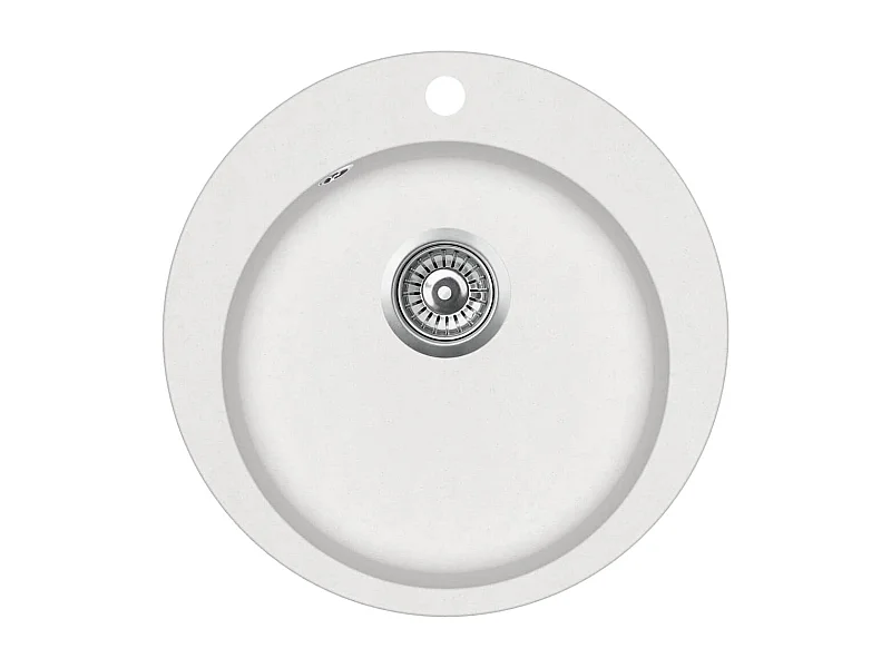 Lavello da cucina in granito diametro 50,5 cm tondo bianco 02_0002350