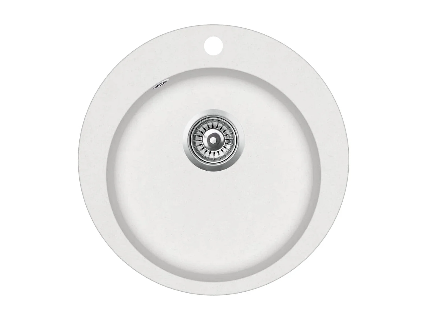 Lavello da cucina in granito diametro 50,5 cm tondo bianco 02_0002350