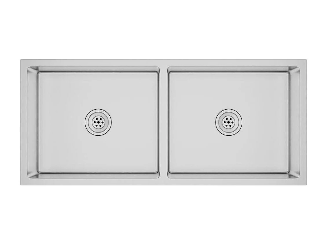 Évier de cuisine fait argenté 100 x 44 x 20 cm 02_0002473