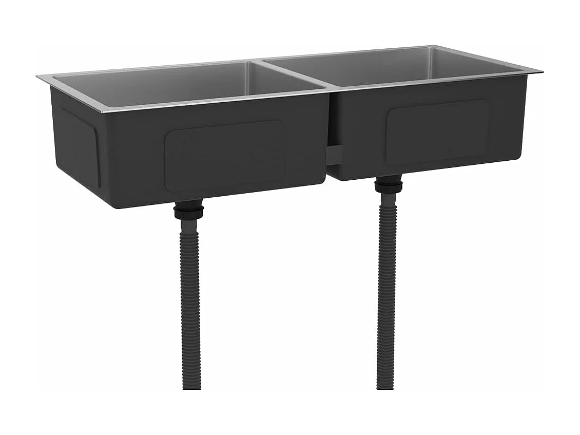 Évier de cuisine fait argenté 100 x 44 x 20 cm 02_0002473